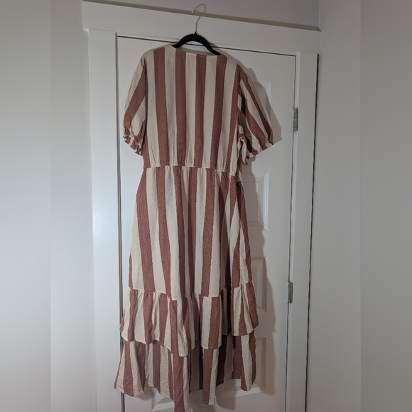 Knox Rose Rust and Cream Tiered Wrap Dress Size XL - Picture 4 of 7